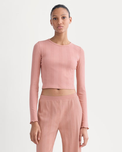 Lounge Rib Cropped Shirt | Ash Rose