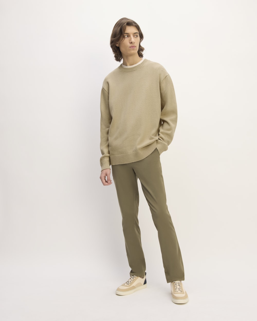 The Classic Sweater in Everyday Cotton | Trench Coat Khaki