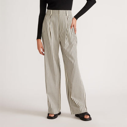 The Draper Pleated Pant in Buttersmooth | Ombre Stripe | 30" Inseam