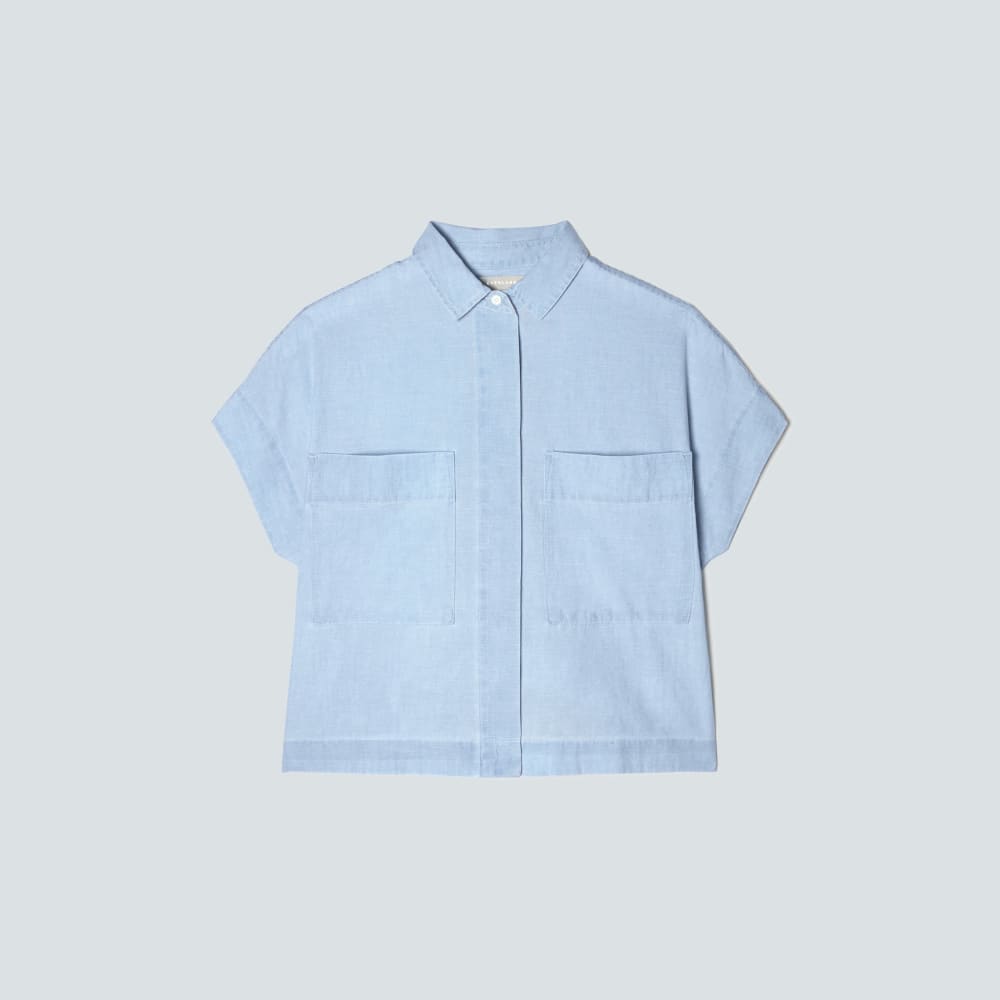 The ReChambray Box Shirt | Icy Blue