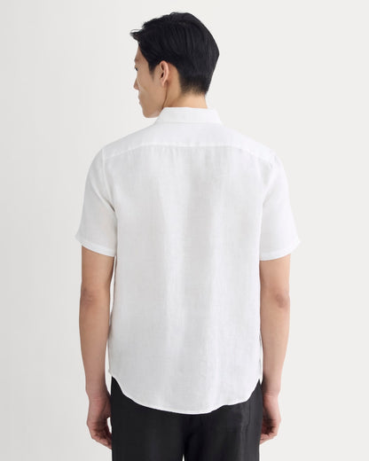 The Classic Short-Sleeve Shirt in Linen | White