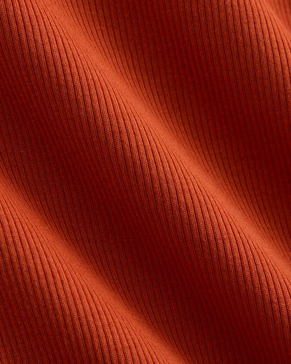 The Luxe Rib Long-Sleeve Crew | Rust