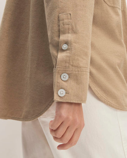 The Classic Cotton Flannel Shirt | Heathered Dark Khaki