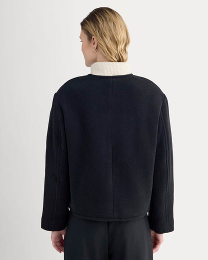 The Cocoon Coat in Wool | Black