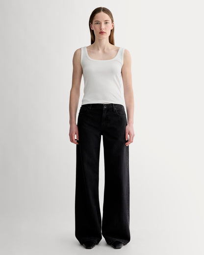 The Luxe Rib Square-Neck Tank | White