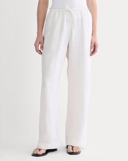 The Drawstring Pant in Linen | Natural Chambray