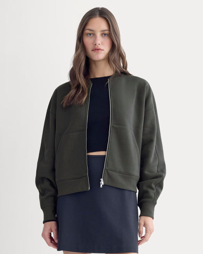 Luxe Fleece Bomber Jacket | Washed Black