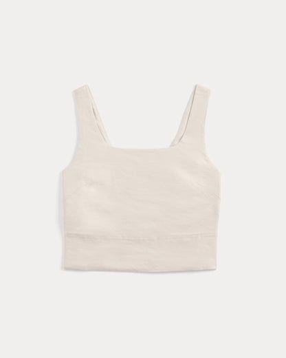 Square Tank in Stretch Linen | Birch