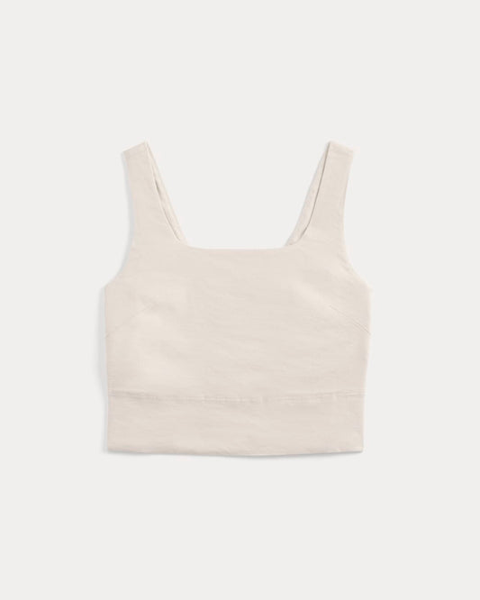 Square Tank in Stretch Linen | Birch