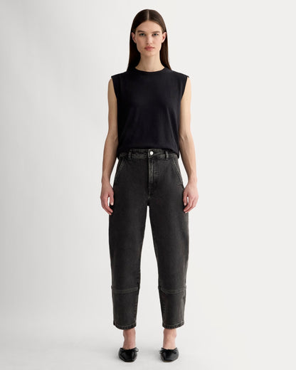 The Utility Barrel Jean | Washed Black | Regular