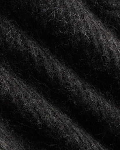 Cropped Cocoon Sweater in Alpaca | Heathered Black
