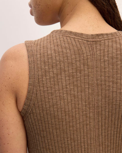The Rib-Knit A-Line Tank Dress | Carob Brown