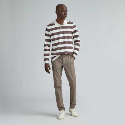 The Premium-Weight Rugby Shirt | Chocolate Brown / Canvas Tan
