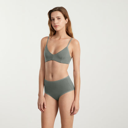 The Cotton High-Rise Hipster | Dark Sage