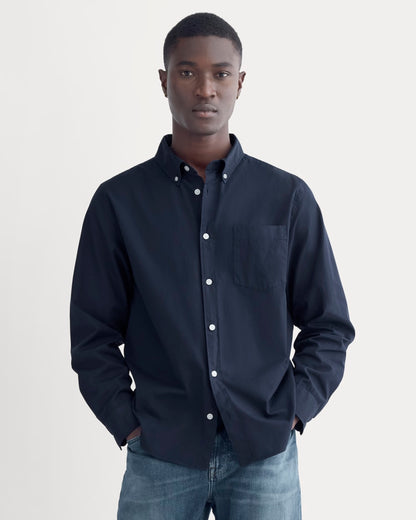 Washed Poplin Shirt | Navy