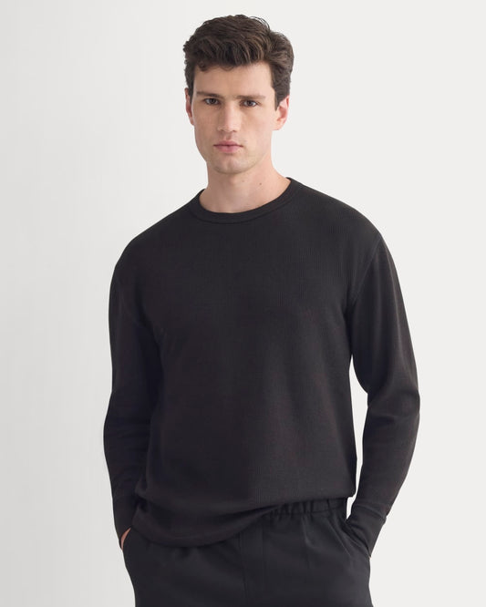 Thermal Crew in Cozy Waffle | Black