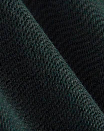 The Luxe Rib Funnel-Neck Tee | Heathered Dark Sea