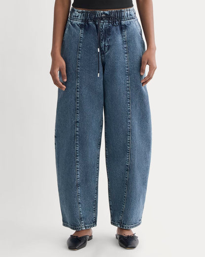 The Drawstring Baggy Jean | Mid Indigo