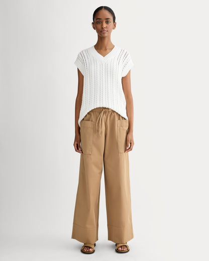 The Mesh Cable Vest in Everyday Cotton | White