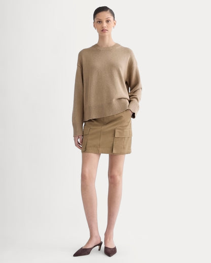 The Boxy Sweater in Everyday Cotton | Dark Heathered Camel
