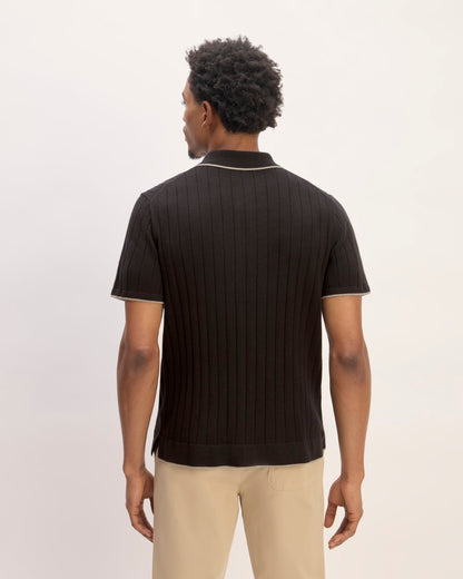 The No-Sweat Button-Down Polo | Black