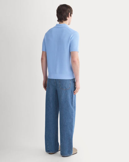 Seed Stitch Polo | Open Air Blue