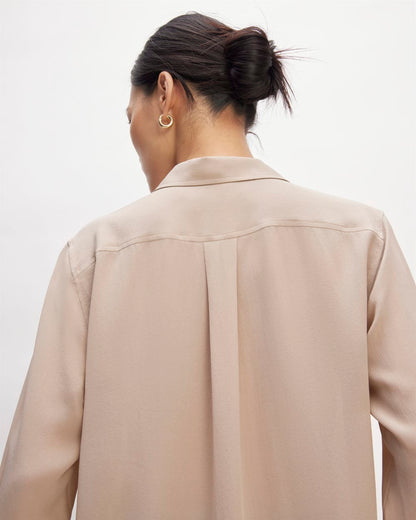 The Utility Shirt in Washable Silk | Burnt Sugar