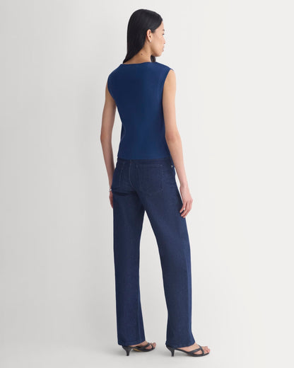 Boat-Neck Ribbed Knit | Estate Blue