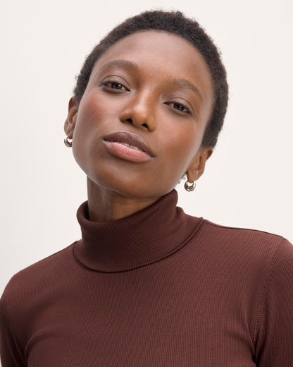 The Luxe Rib Turtleneck | Dark Mahogany