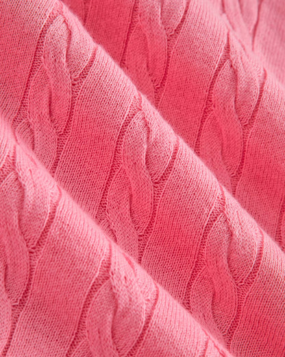 The Cable Crew in Cotton Cashmere | Deep Pink