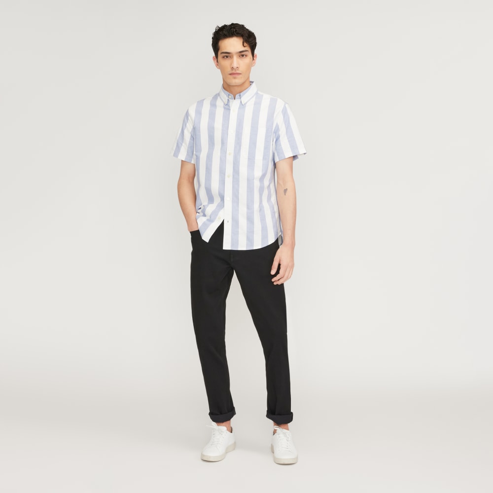 The Organic Short Sleeve Oxford Shirt | Mazarine Blue / Bone