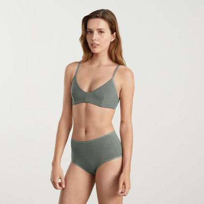 The Cotton Bralette | Dark Sage