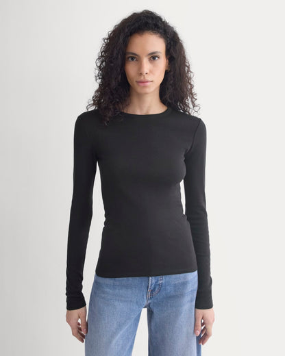 Tissue Long-Sleeve Crew | Black