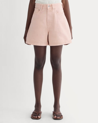 The A-Line Denim Short | Garment-Dyed Pink