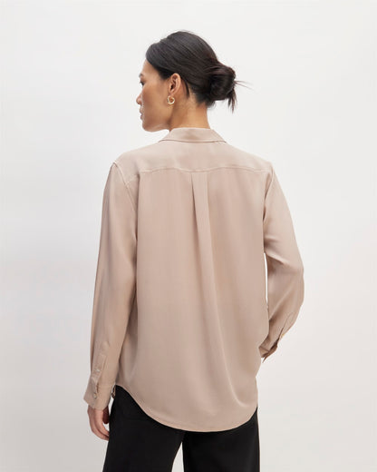 The Utility Shirt in Washable Silk | Burnt Sugar