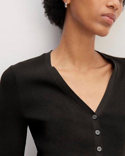 The Viscose Knit Cardigan | Black
