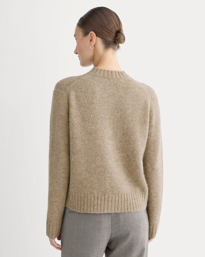 The Crew Cardigan in Alpaca | Dark Heathered Camel