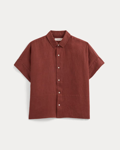 The Boxy Shirt in Linen | Henna Red