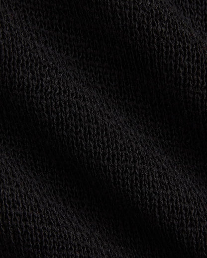 Wide-Neck Crew Sweater in Tape Yarn | Black