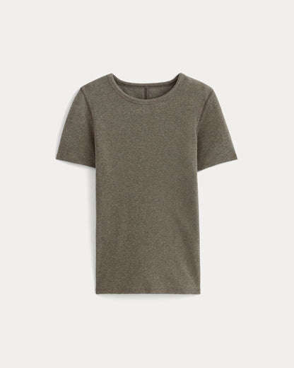 The Luxe Rib Crew | Heathered Fatigue