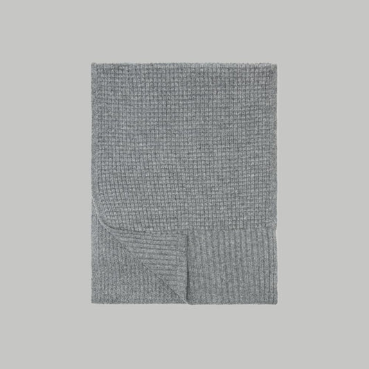 The Felted Merino Waffle-Knit Scarf | Mid Heathered Grey