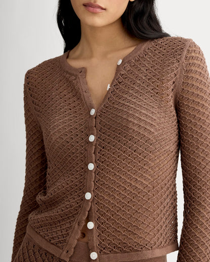 The Lace Knit Cardigan | Mocha