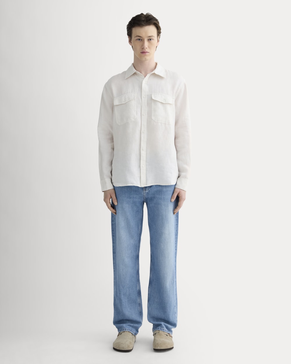 The Linen Utility Shirt | Natural Chambray
