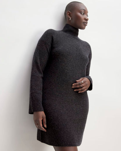 The Cozy Stretch Turtleneck Dress | Charcoal