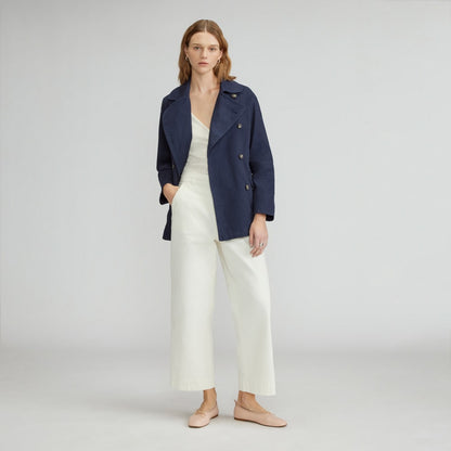 The Organic Cotton Herringbone Jacket | Navy