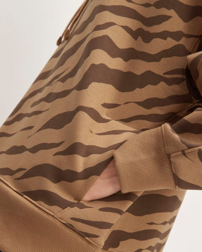 The ReTrack Hoodie | Cocoa Tiger Stripe