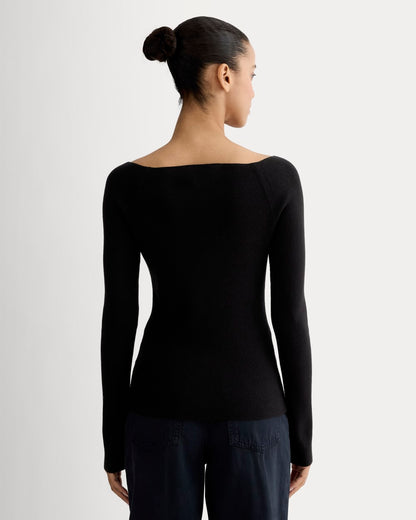 The Knit Boatneck Top | Black