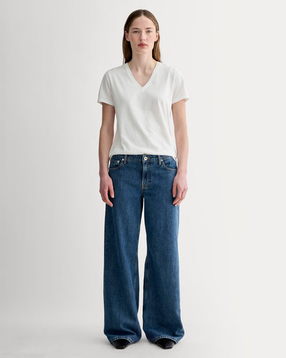 The Slim V-Neck Tee in Essential Cotton | White