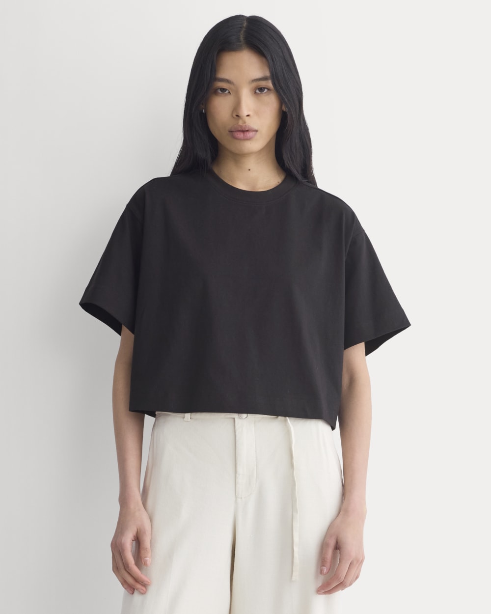 Forever Jersey Cropped Tee | Black