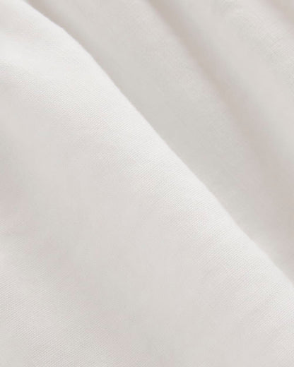 The Flutter-Sleeve Top in Stretch Linen | White